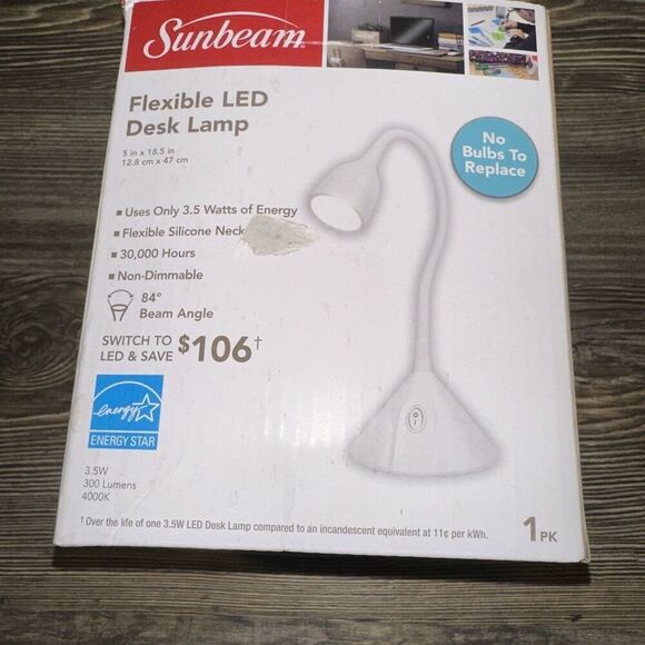 Sunbeam Flexible Neck LED Desk Lamp Adjustable Light - New. - Picture 3 of 5